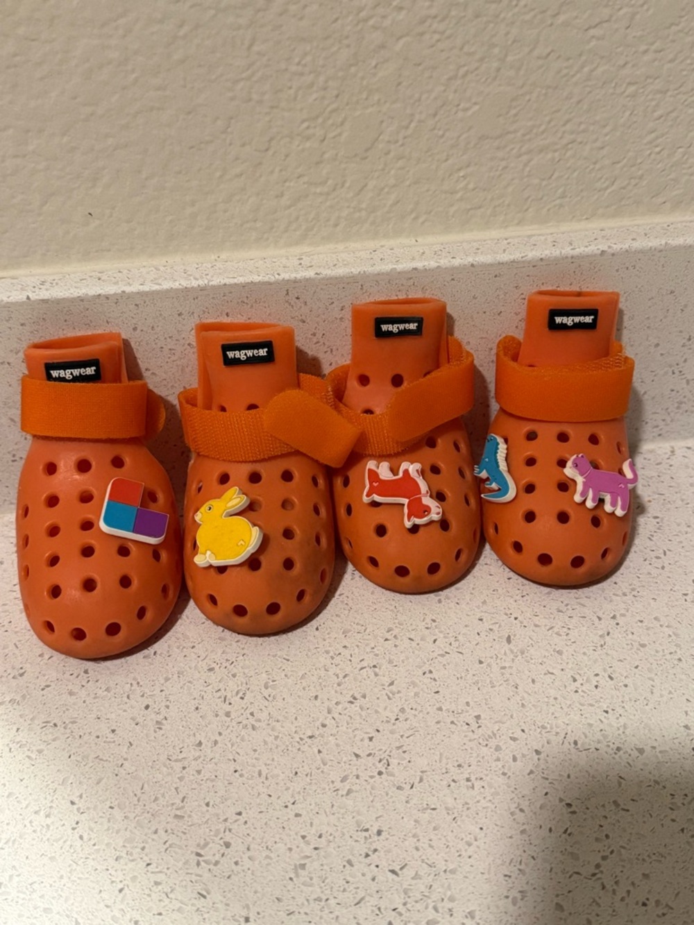 Wagwear Dog Orange Slip-On Clogs with Fastening Strap